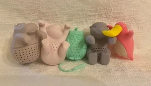 5 Stück Silikon Teeei Spaß Tierform Loseblatt Steiler Set Freund Geschenk - Bild 1 von 8