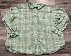 Polo Ralph Lauren Button Down Hemd Herren 4XB Grün Kariert Langarm Classic Fit - Bild 1 von 9