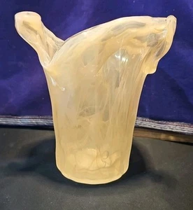 Wispy Peach Murano Glass Art by Vetro Eseguito Secondo Vintage Vase 9” Tall Tag - Picture 1 of 19