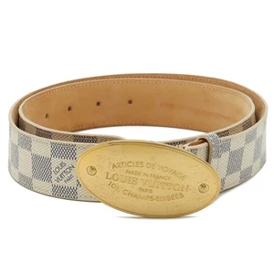 Louis Vuitton Damier Azur Voyage Belt M9837u Men Gold One Size - Picture 1 of 5