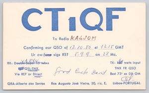 Ham Radio QSL CT1QF Lisboa Portugal Postcard - Picture 1 of 2