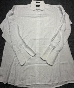 Stacy Adams Shirt Mens 18 38/39 White Paisley Dress Button Up Cuff Tuxedo XL - Picture 1 of 8