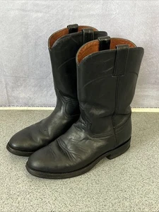 Vinted Malboro Boots Size 40 UK 6.5 Real Lather Black Calf Round Toe Pull On - Imagen 1 de 20
