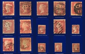 1857 SG38 1d Rojo Pálido C9 (3) Posiciones Usadas IF-TF Elección de 15 Cat £80 kbsl - Imagen 1 de 23
