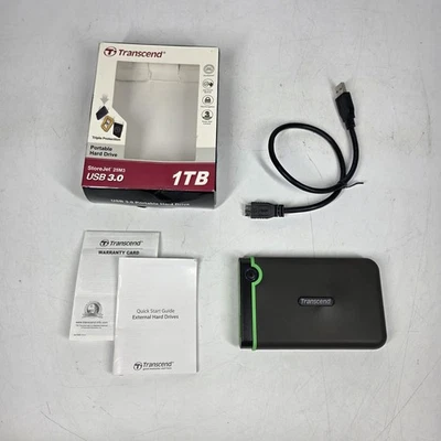 Transcend 1TB StoreJet 25M3 USB 3.0 Portable HD Anti-Shock Military Drop Test - Image 1 of 4