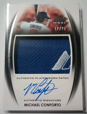 2014 Leaf Trinity Jumbo Patch Auto Silver Michael Conforto #PA-MC3 #12/25-NICE - Image 1 of 4