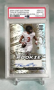 Taulia Tagovailoa 2024 Leaf Electrum Gold Foil RC Auto 1/1 One Of One PSA 10 - Picture 1 of 4