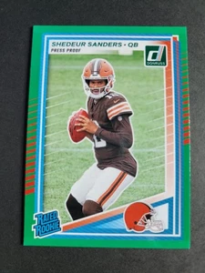Shedeur Sanders 2025 Donruss Rated Rookie Green Press Proof - Picture 1 of 2