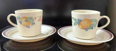 Taza y platillo de café vintage Corning Corelle Abundance retirado 2012 Foto 1 de 4