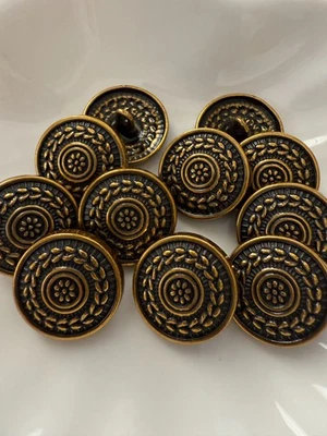 5PC Antiqued Bronze Leaf Wheat Shank Metal Buttons Crafts Sewing Buttons 20mm - Image 1 of 3