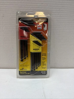 Bondhus 22pc Ball End Hex L Wrench Set Metric SAE Inch MADE IN USA 20199 - Image 1 of 2