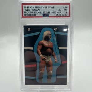 1985 O-PEE-CHEE WWF PRO WRESTLING STARS STICKER #16 HULK HOGAN ROOKIE RC PSA 8 - Bild 1 von 2