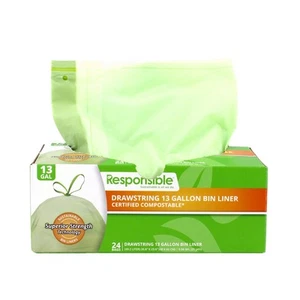 Kitchen Bin Liners, Certified Compostable, Heavy Duty Multipurpose Food Scrap... - Picture 1 of 4