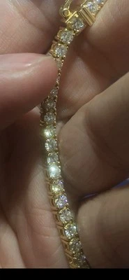 14k Gold Tennis  Necklace with Natural Diamonds - Image 1 of 3