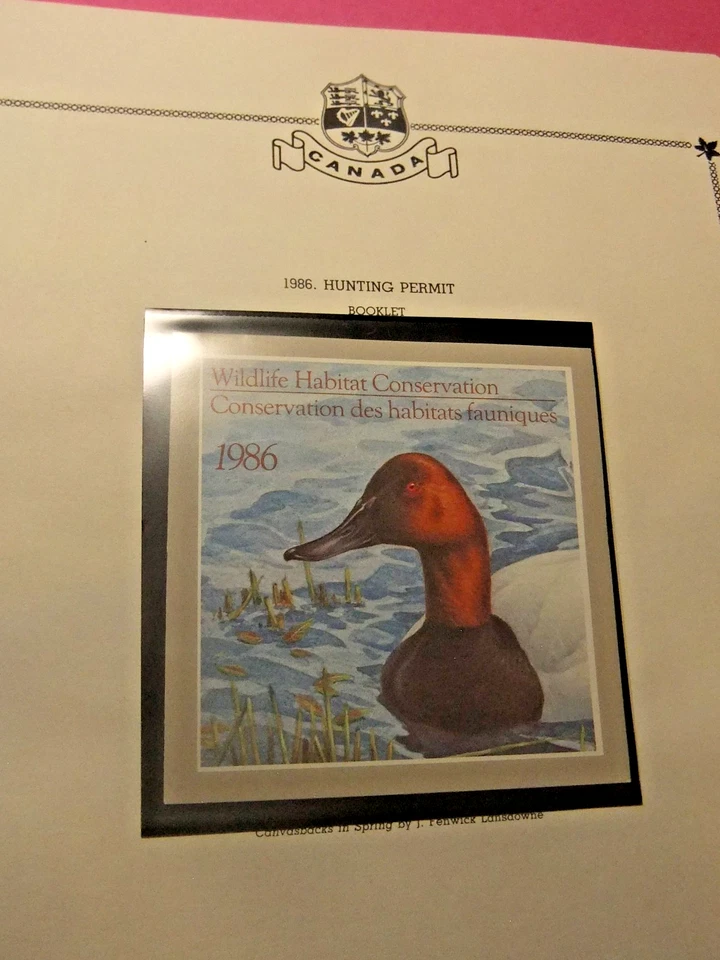 1986 Canada Hunting Permit, Mint Stamp and Cover - Image 1 of 2
