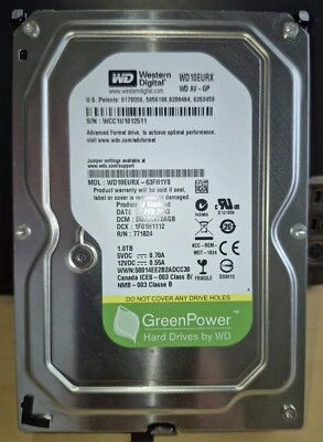 WDC WD10EURX-63FH1Y0 1TB 5400RPM 64MB Cache SATA III 6Gb/s 3.5" Hard Drive - Image 1 of 2