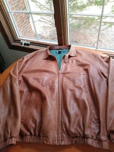 Vintage Ralph Lauren Distressed Suede Leather Jacket Brown Mens Size XL Flaws - Picture 1 of 16