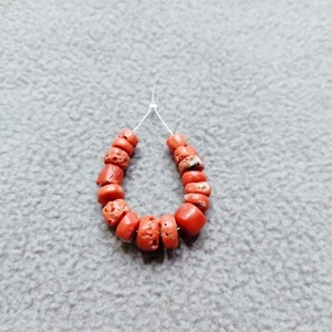 Vintage Italian Red Coral Beads Loose Gemstone Mediterranean Natural Coral Beads - Picture 1 of 8