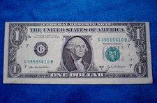 2003 $1 Federal Reserve Note Error-Misaligned Cut Top/Obv. & Bottom /Rev. (255m
