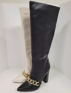 (Mismatch Color Black/Off-White): Women's XOXO Floreen Tall Boots Size 6 Sample - Picture 1 of 15
