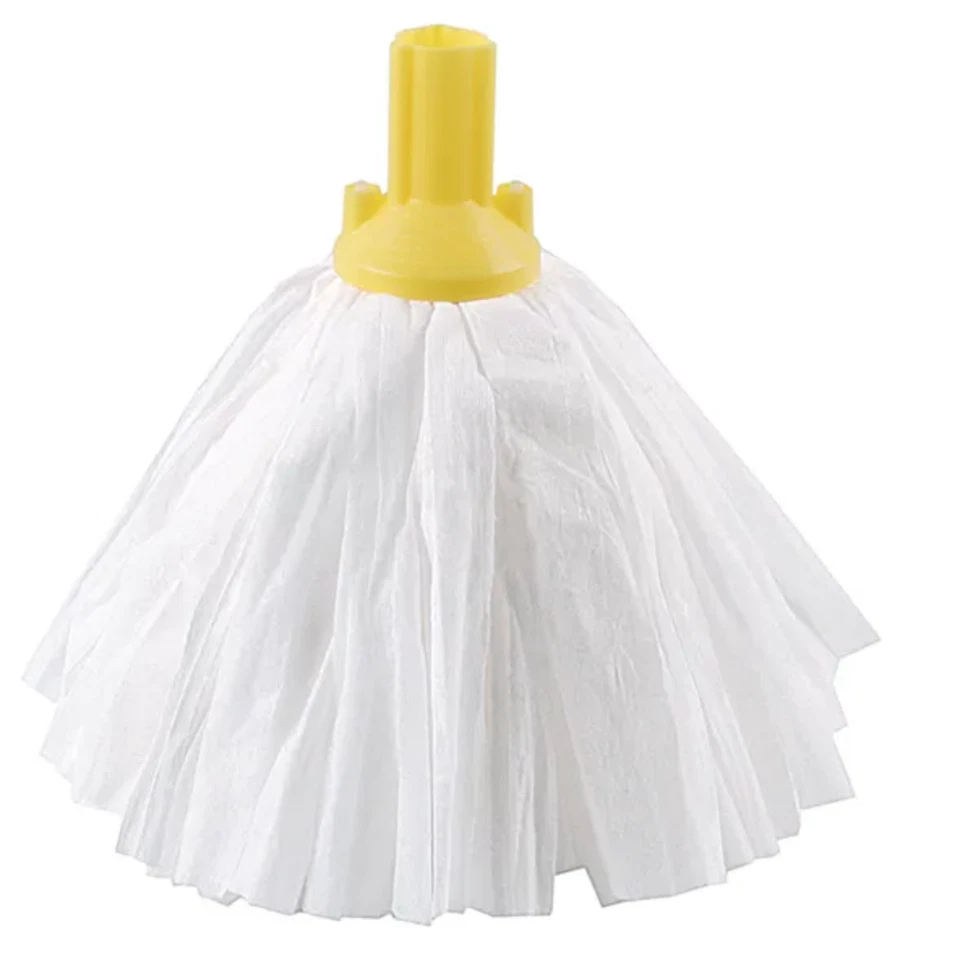 Yellow Exel Big White Mop Head Pack of 10 102199YL - Free Next Day Delivery - Image 1 of 1