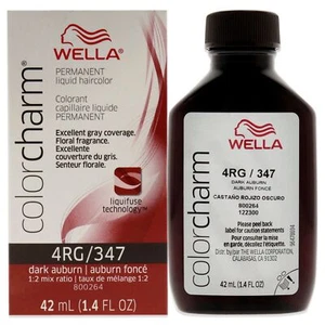 WELLA Color Charm Permanent Liquid Hair Color for Gray Coverage, 4RG Dark Auburn - Picture 1 of 8