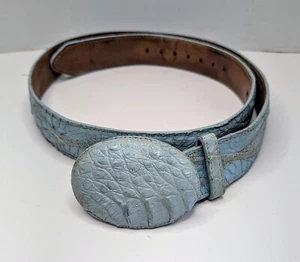 Los Altos Herren Western Handmade Krokodil Gürtel - Größe 42 - Türkis - Bild 1 von 8