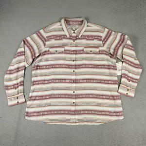 Ariat Shirt Womens Size 2XL Red Striped Western Snap Button Up Long Sleeve - Picture 1 of 10