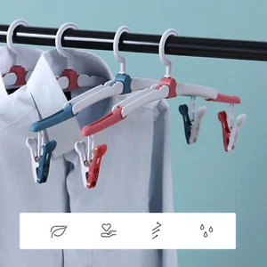 2pcs Portable Travel Hangers- Foldable Clothes Hanger Detachable Hook Anti-slip - Picture 1 of 12