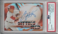 2018 Topps Finest Orange Refractor Sitting Red Joey Votto Auto /25 PSA 10