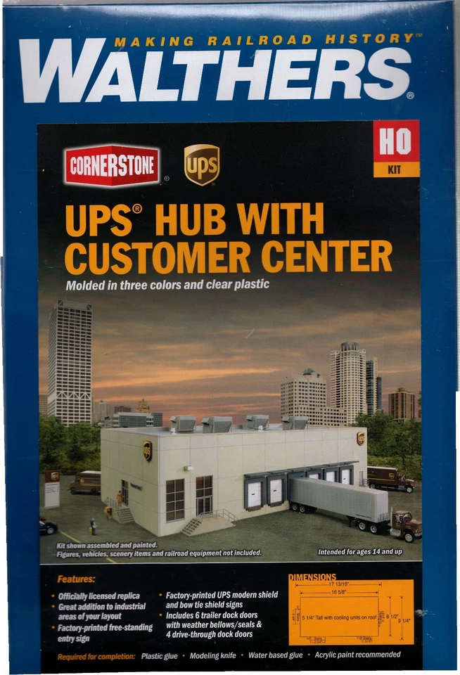 HO Scale Walthers Cornerstone 933-4110 UPS Hub w/Customer Center Building Kit - Image 1 of 1