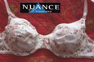 NEU HÜBSCHER BÜGEL-BH BLÜMCHEN + SPITZE 75 80 85 B PETITE FLEUR creme *295958