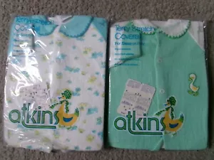 Two Vintage Atkins Baby Terry Stretch Coveralls Large 18-27 lbs. - Picture 1 of 5