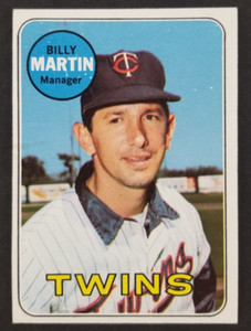 Vintage 1969 Billy Martin Topps Baseball Card #547 (Minor Corner Wear)