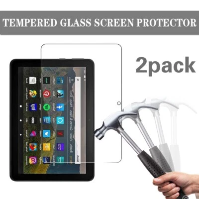 2XPack Tempered Glass Screen Protector For Amazon Fire HD 8 12th Generation 2024 - Image 1 of 4