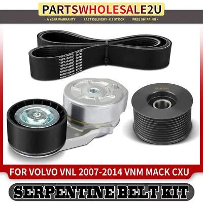 3pcs Serpentine Belt Drive Component Kit for Volvo VNL VNM 2007-2014 Mack CXU - Image 1 of 4