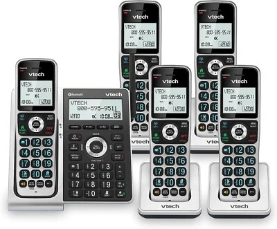 VTech Cordless Home Phone 5 Handsets Answering Machine Smart Call Block Duplex - Image 1 of 4