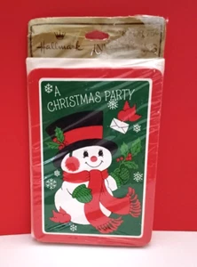 VINTAGE Hallmark Christmas Party Invitations Snowman NEW SEALED 8 Pack USA - Picture 1 of 9