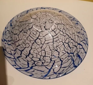 Dartington Cobalt  & White Web Glass Bowl - Picture 1 of 6