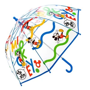 Boys Girls Kids Disney Mickey Mouse Umbrella Dome All Over Design Rain - Picture 1 of 5