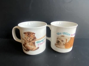 Muggin’ out by Fred cat and dog ceramic mugs pair - Picture 1 of 5