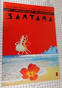 Póster concierto Santana 20 aniversario Shoreline Amphitheatre 1986 ORIGINAL - Imagen 1 de 6