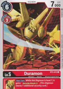 JUEGO DE CARTAS BANDAI DIGIMON - DURAMON BT3-013 C - ROJO - Imagen 1 de 2