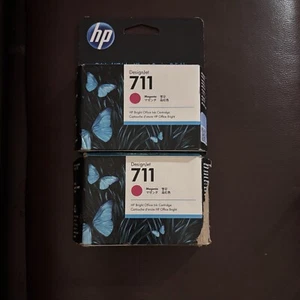HP DesignJet 711 HP Bright Ink Cartridge CZ131A Magenta Pink 2 Packs Exp 2023 - Picture 1 of 7