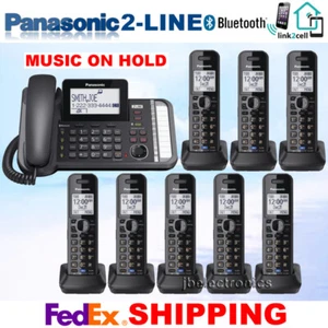 PANASONIC KX-TG9582B 2-LINE LINK2CELL - 1 CORDED PHONE + 8 CORDLESS HANDSETS - Picture 1 of 4