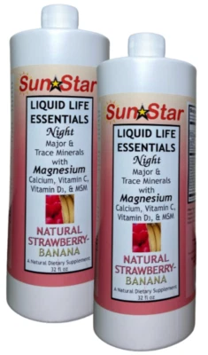 Multivitamínico Líquido - Vitaminas Nocturnas - 32oz - Fresa Plátano (2 PACK) Foto 1 de 4