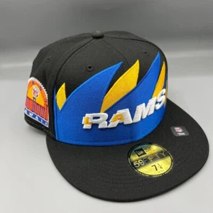 Los Angeles LA Rams Hat Men 7 1/4 Double Sharkstooth 59Fifty New Era Fitted New - Picture 1 of 8