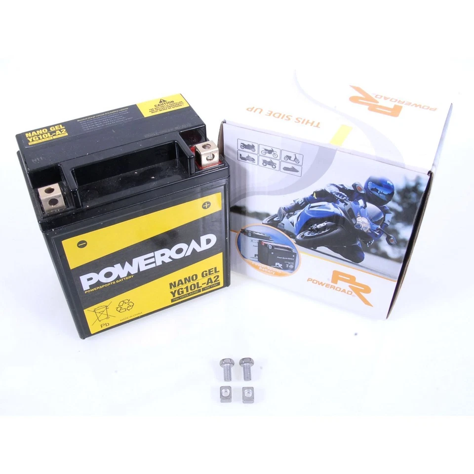 704050 Poweroad YB10L-A2 Batería de Gel Suzuki Gn 250 GS 400 450 500 550 GSX - Imagen 1 de 1