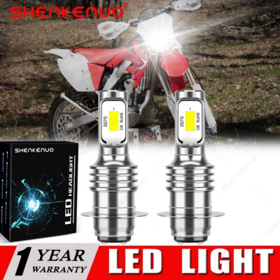 2 White BRIGHT LED Headlights For Honda Motorcycle 2006 CRF250X AC 12V 35W Bulbs - Image 1 of 4