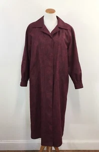 Gabardina vintage años 80/90 London Fog para mujer talla 8 R borgoña floral forro con cremallera - Imagen 1 de 12